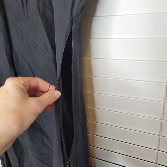 Boden Womens Black Silk Blend Midi Dress 6 Coquette Old Money Office Siren - Picture 4 of 8